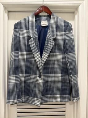 Vintage 1980's Country Suburbans Plaid Blazer Size 10 Made in USA Old Money
